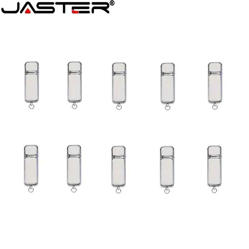 Jaster-high Velocidade Usb 2.0 Pen Drive de Couro Branco com Logotipo Personalizado Gratuito Memory Stick com Caixa Presente Comercial 128gb 10 Unidades por Lote - Imagem 3
