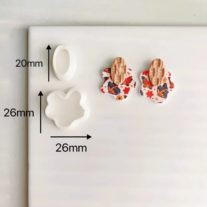 DIY Soft Pottery Earring Molds Ins Style Soft Pottery Earring Clay Mold Handmade Earrings Clay Cutter Ceramic Jewelry Tools Silicone Mold Polymer Clay Cutter