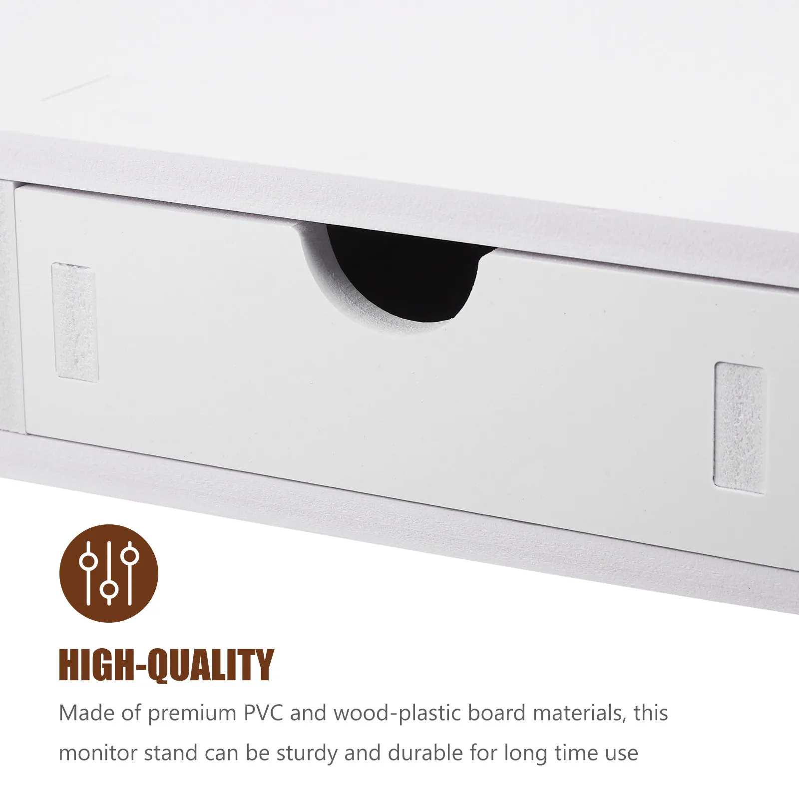모니터 라이저 스탠드 컴퓨터 화면 높이 조절 가능 흰색 PVC 3단 서랍 내구성 있는 목재 플라스틱 데스크 정리함 노트북 모니터