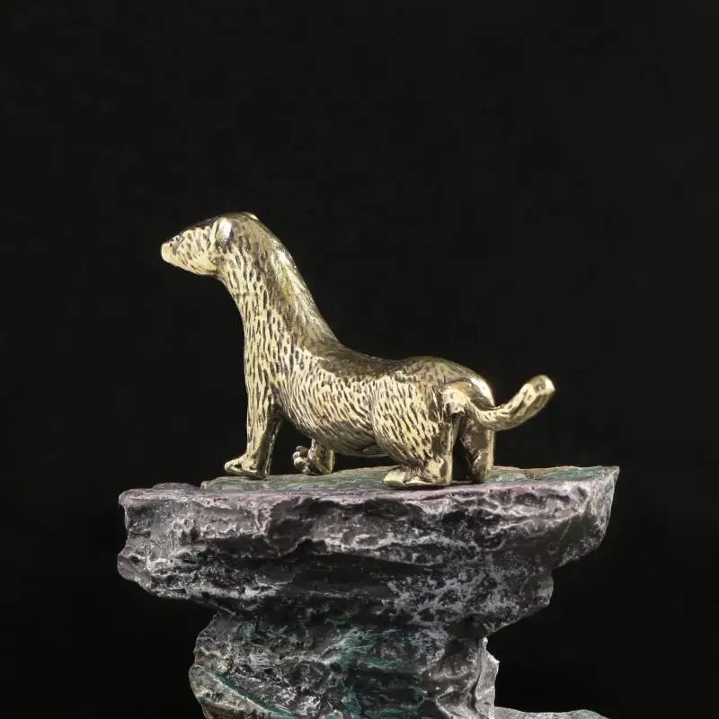 Solid Copper Otter Antique Bronze Finish Statue - Elegant Home Decor Ornament