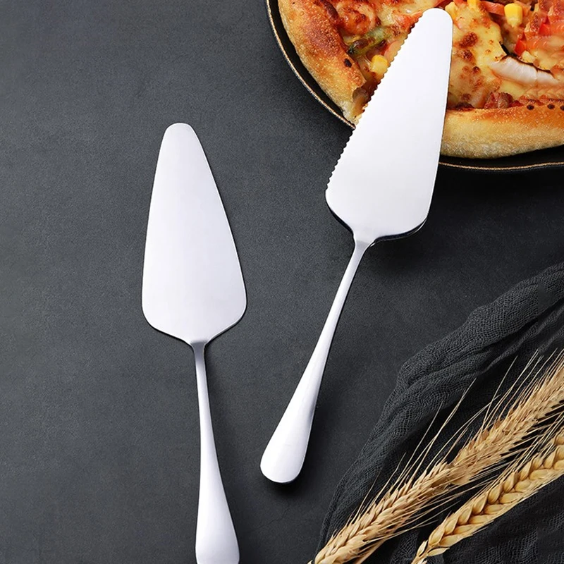 

Stainless Steel Serrated Edge Cake Server Blade Cutter Pie Pizza Server Cake Cutter Shovel Kitchen Baking Pastry Spatulas Tools