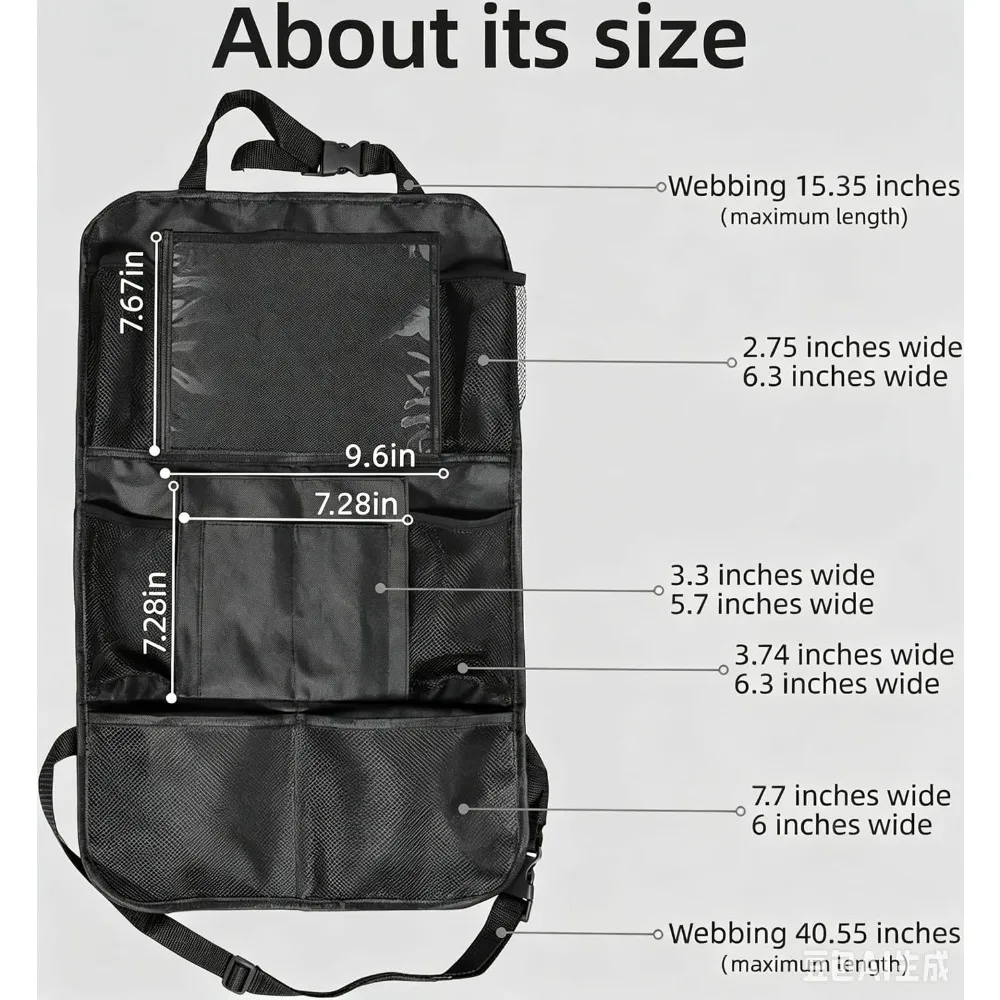 Organizer per Sedile Auto per Bambini | Organizer per Sedile Posteriore, Organizer per Sedile Auto Bambini, Organizer per Auto con 9 Tasche Multiple - Image 4