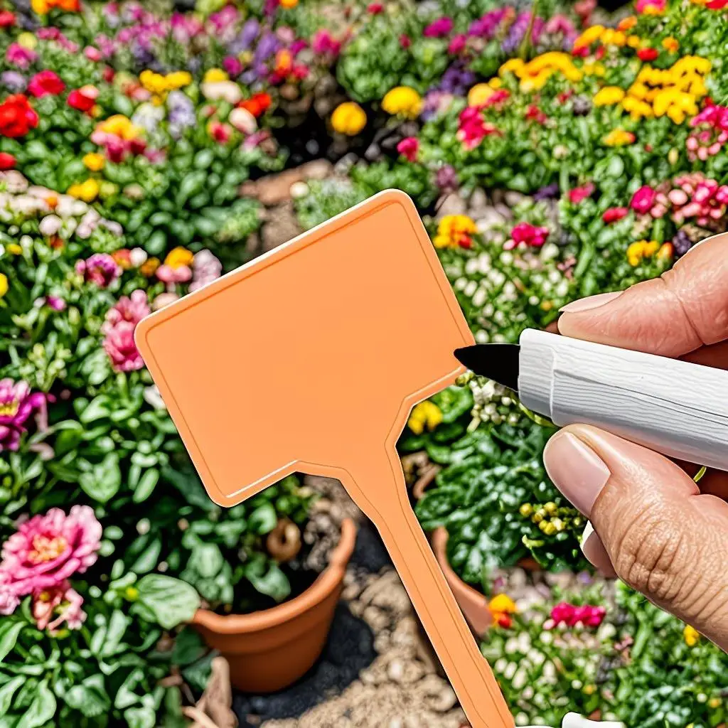 Confezione da 20 marcatori per piante a forma di T da 6 pollici – picchetti in plastica impermeabili, etichette per fiori, targhette per giardino - immagine 5