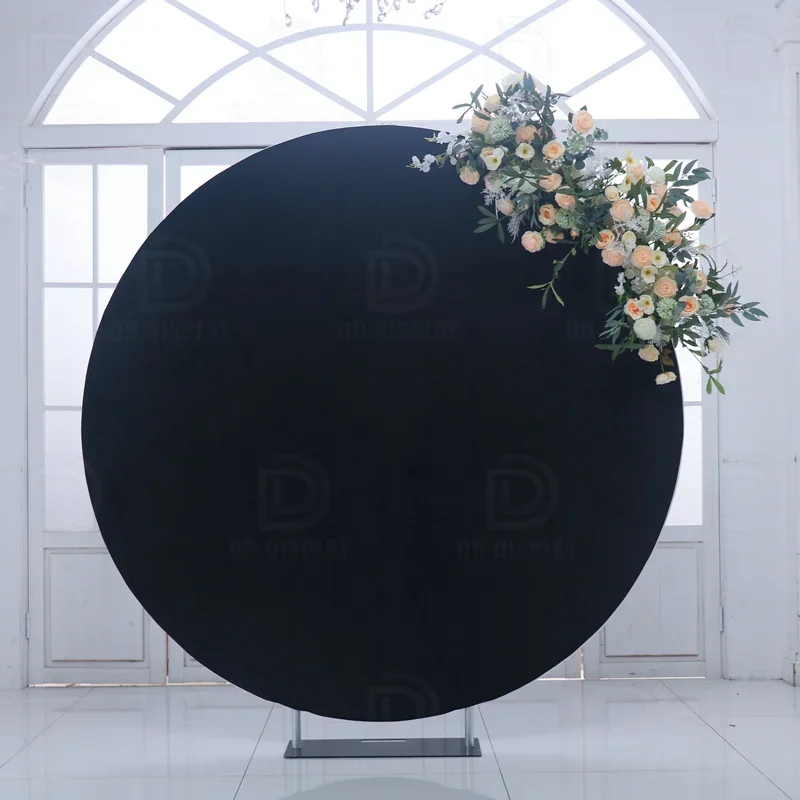 아치 스탠드용 벨벳 라운드 배경 커버, 핑크 웨딩 배경, 생일 파티 장식, 사진 소품, DD 6.5ft/200cm