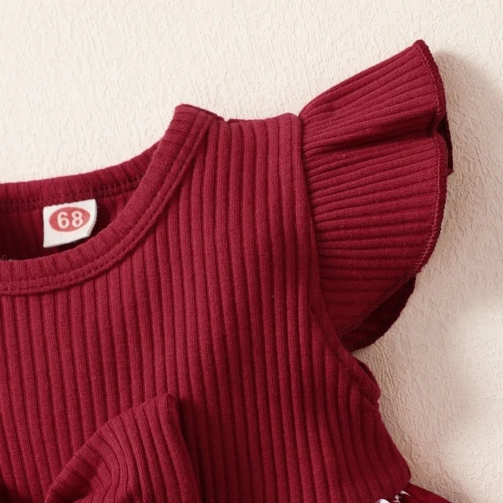 Bow Baby Girl Dress Cotton Short Sleeve Newborn Clothes Set Soft with Headband Socks Infant Red Princess Dress Photoshoot Outfit