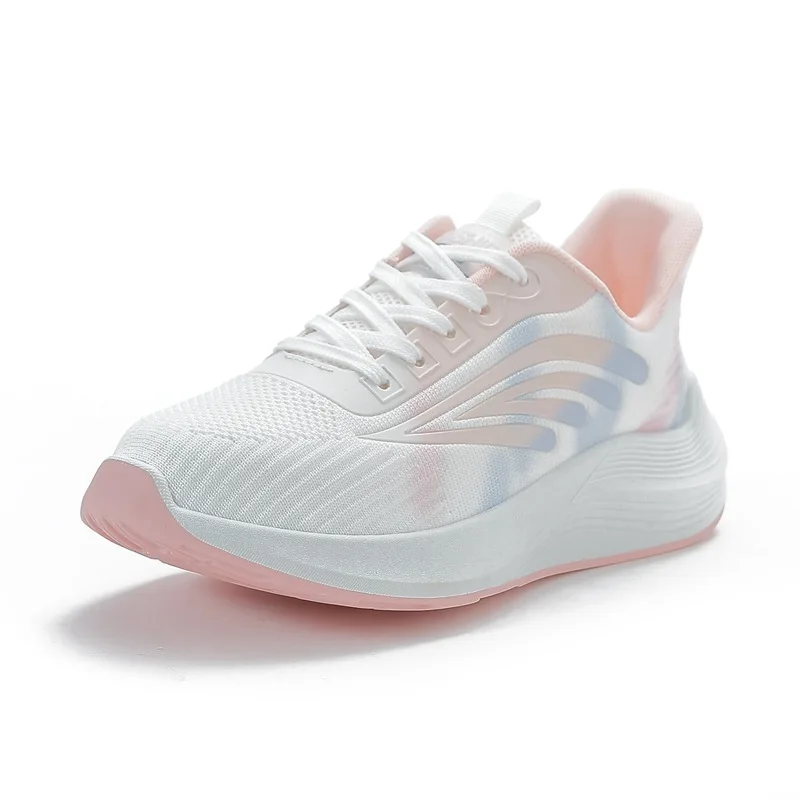 Women Casual Shoes Fashion Sneakers Lace Up Mesh Breathable Outdoor Walking White Shoes Woman Non-slip Thick Sole Tennis Shoes