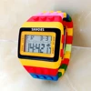 SHHORS Building Blocks Rainbow DIY Digital Electronic Women Mens Students Big Girls Boys Clock Alarm Sports Wrist Watches Gift 5