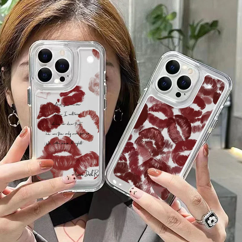 Sexy Girl Red Lips Custodia Morbida Trasparente Per Xiaomi Redmi Note 12 Pro Plus Custodia 5G Redmi Note 11 10 9 Pro Note 11S 10S 9S 9 10C Cover