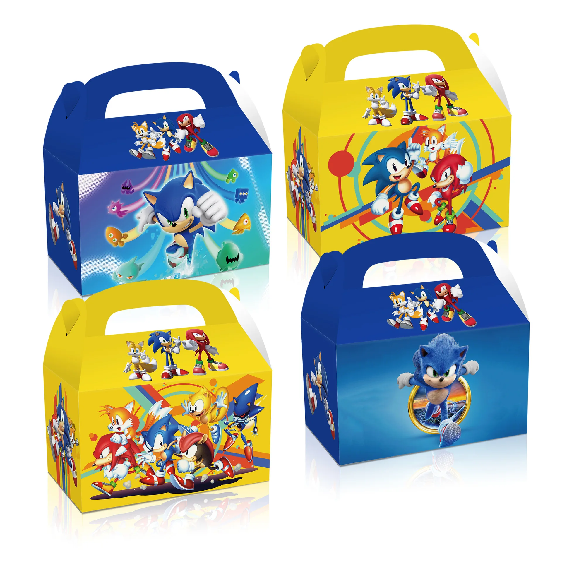 thumbnail image 1 of Caja de dulces de dibujos animados de Sonic, suministros para fiestas de cumpleaños, caja de papel portátil, embalaje, regalos divertidos, juego de anime, Sonic the Hedgehog, bolsas de regalo, 1 of 4