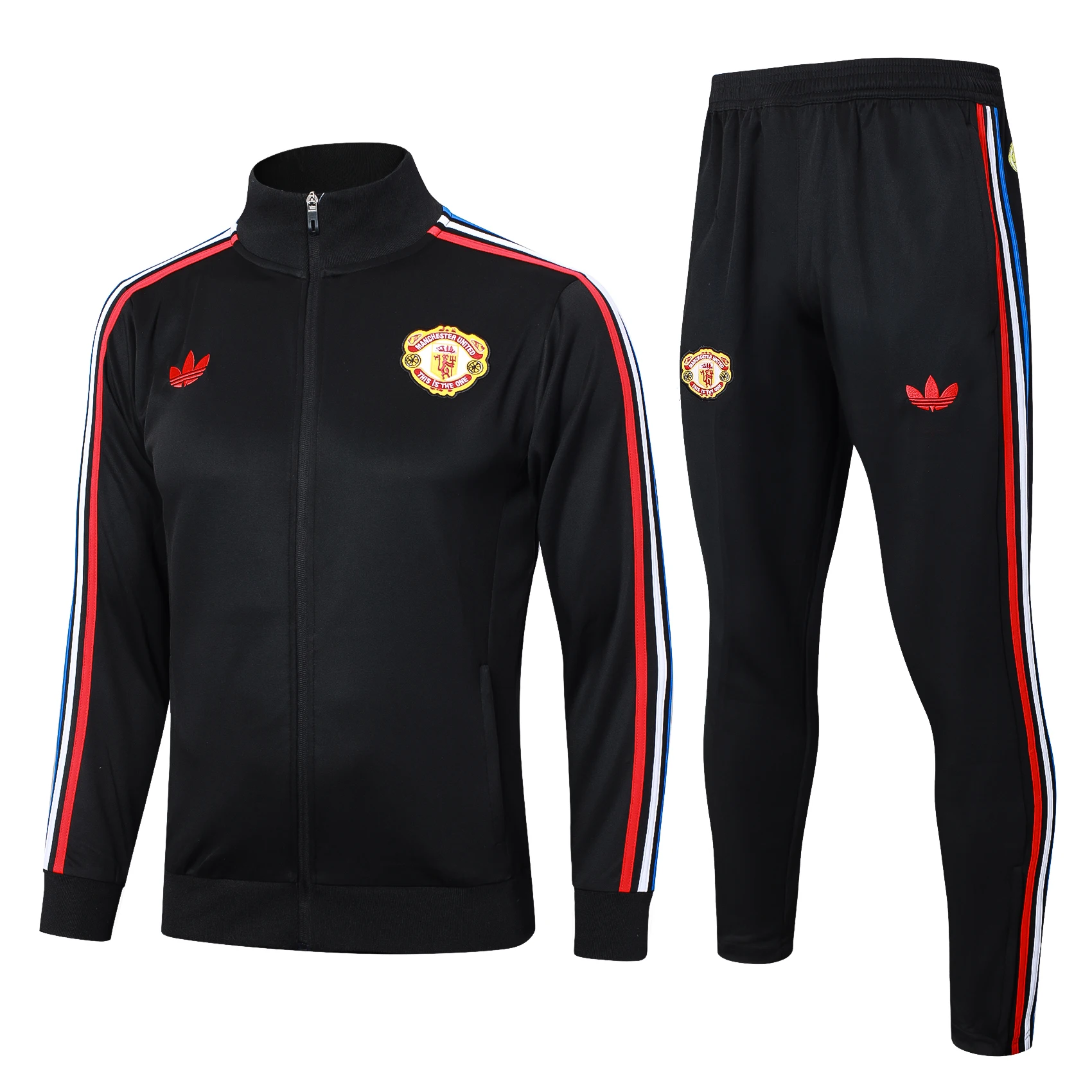 Adidas Soccer Jerseys Men Breathable Wear Resistant Light Weight Anti-wrinkle Sportswear Football Training Suit Set Black