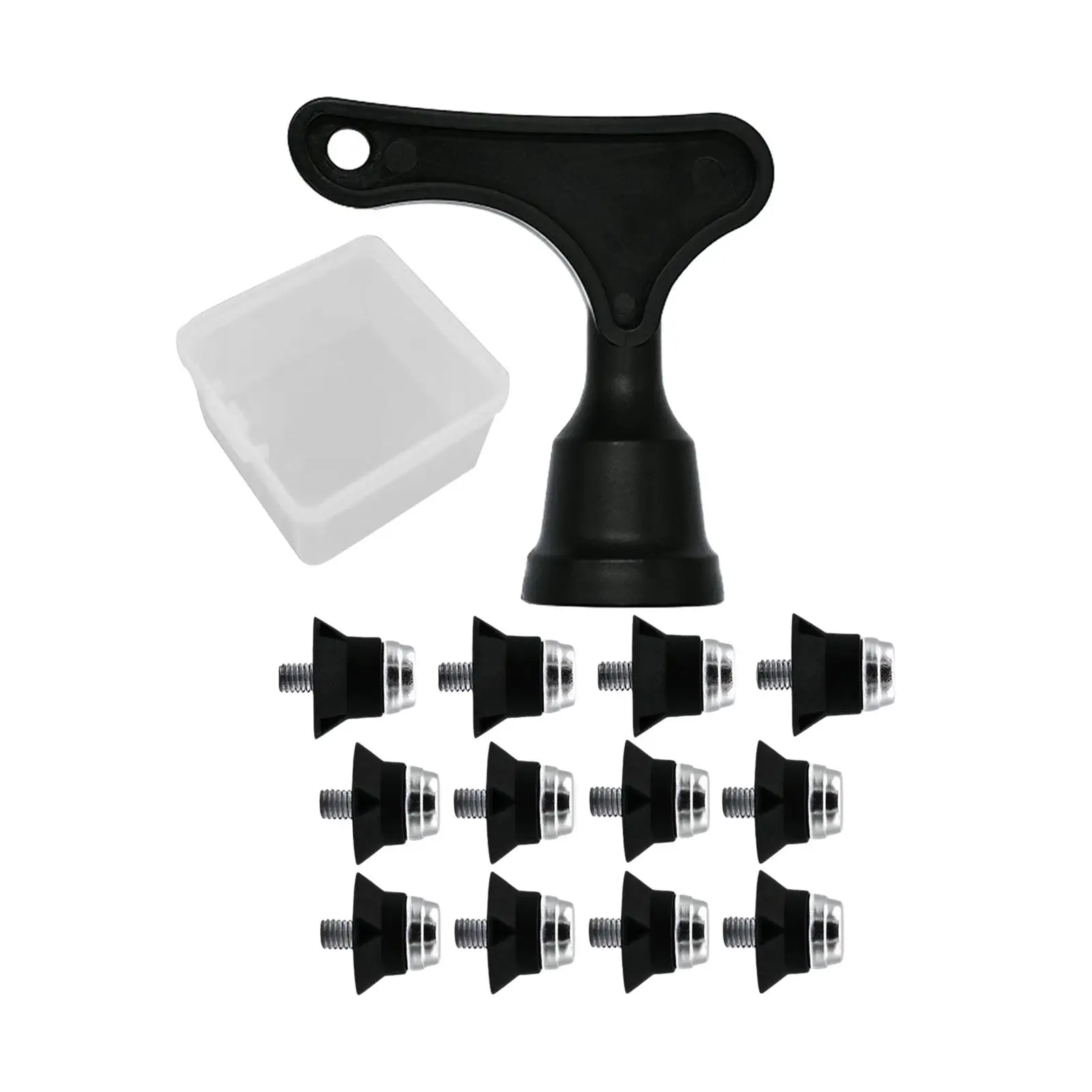 12x Football Shoe Spikes Track Shoes Spikes M5 Threaded Anti Slip Stable Replacement Studs Soccer Boot Cleats for Competition