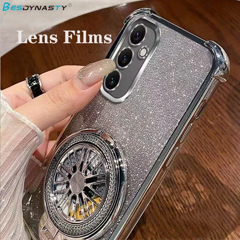 Magsafe Glitter Plating Case with Gyro Mirror Holder Cover