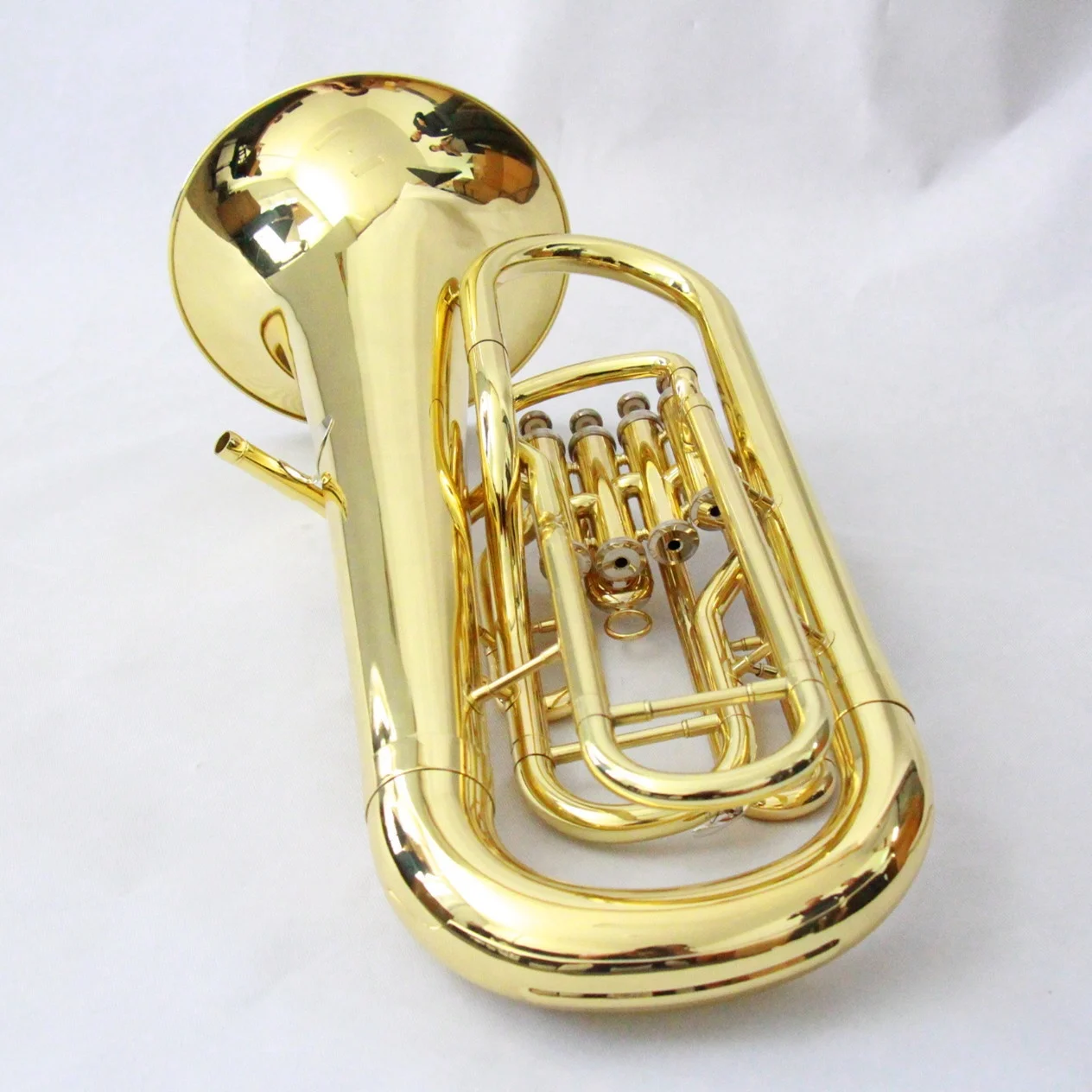High Quality Euphonium Bb Gold Lacquer 4 Cupronickel Valves Brass Musical Instrument Euphonium