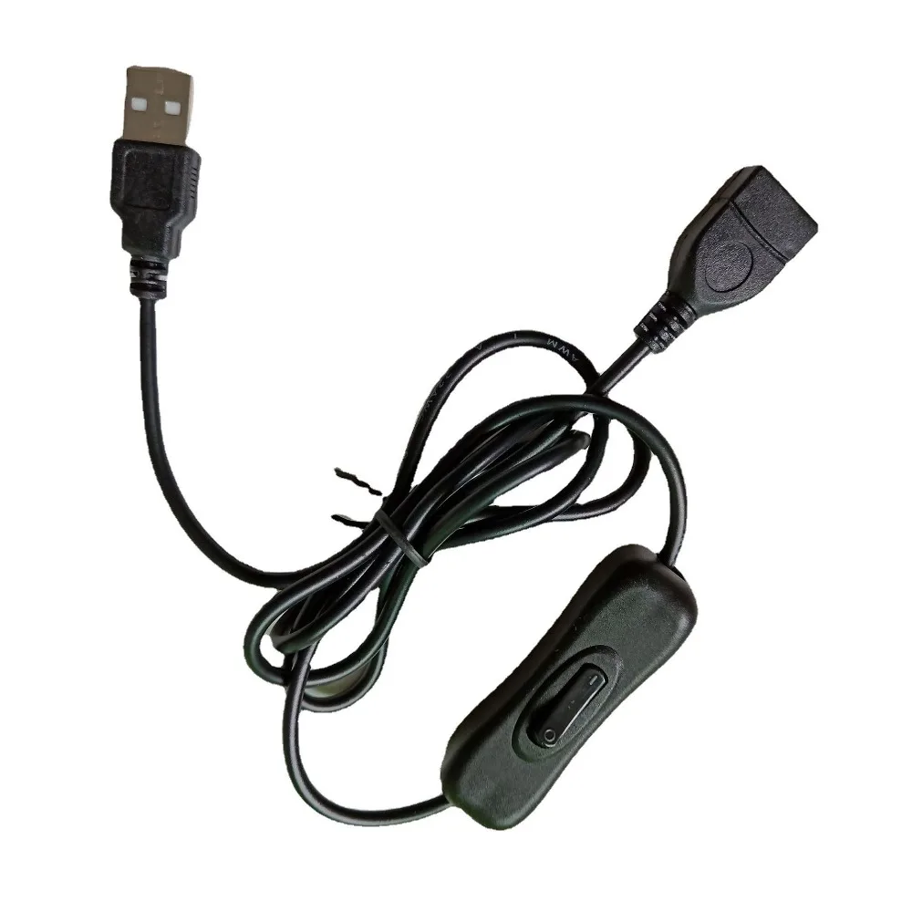

Удлинительный USB-кабель с переключателем, профессиональный Прочный долговечный удлинитель для USB-устройств, Светодиодная лента с переключателем, 1 м