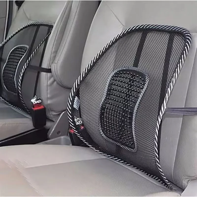 Ergonomic Beaded Mesh Lumbar Support Cushion