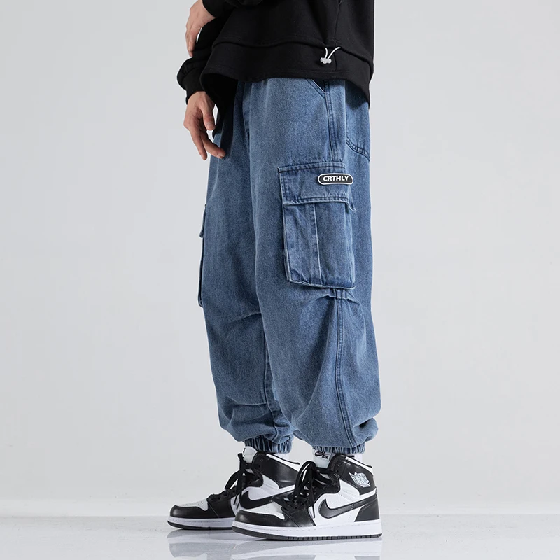 

Cargo Pants Men‘s Fashion Retro Wide-leg Jeans For Men Casual Baggy Denim Trousers Men Jeans Plus-Size Pants Streetwear