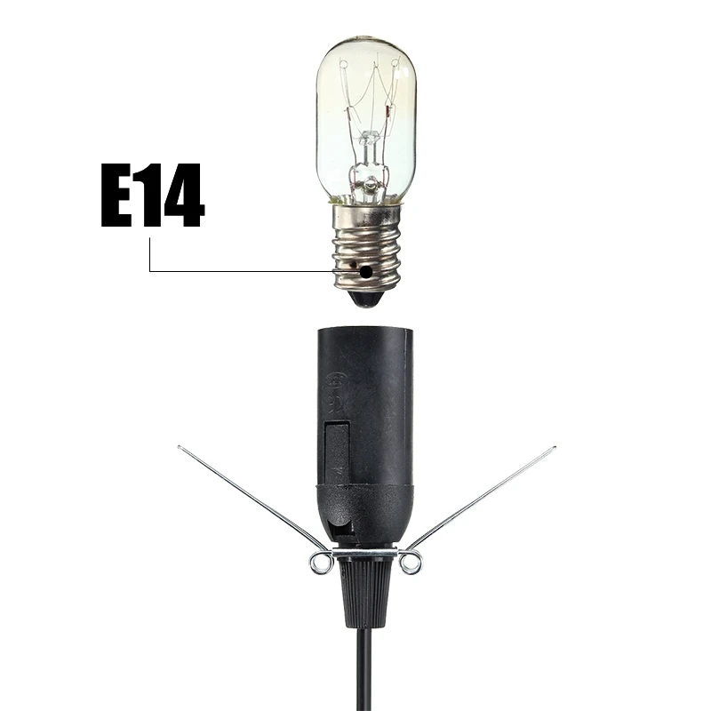 EU/US Plug Power Cord with E14 Socket and Switch