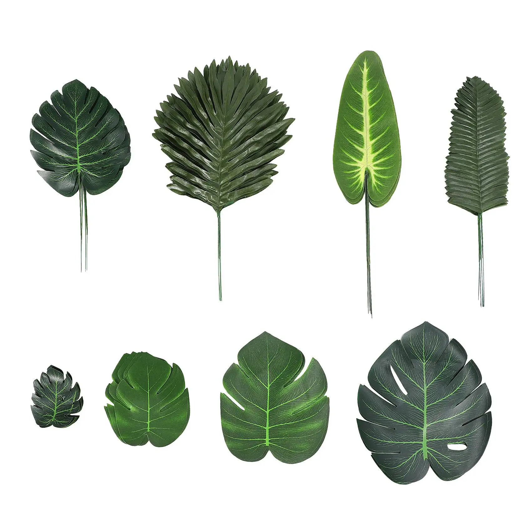

68 шт., 8 видов тропических искусственных пальмовых листьев