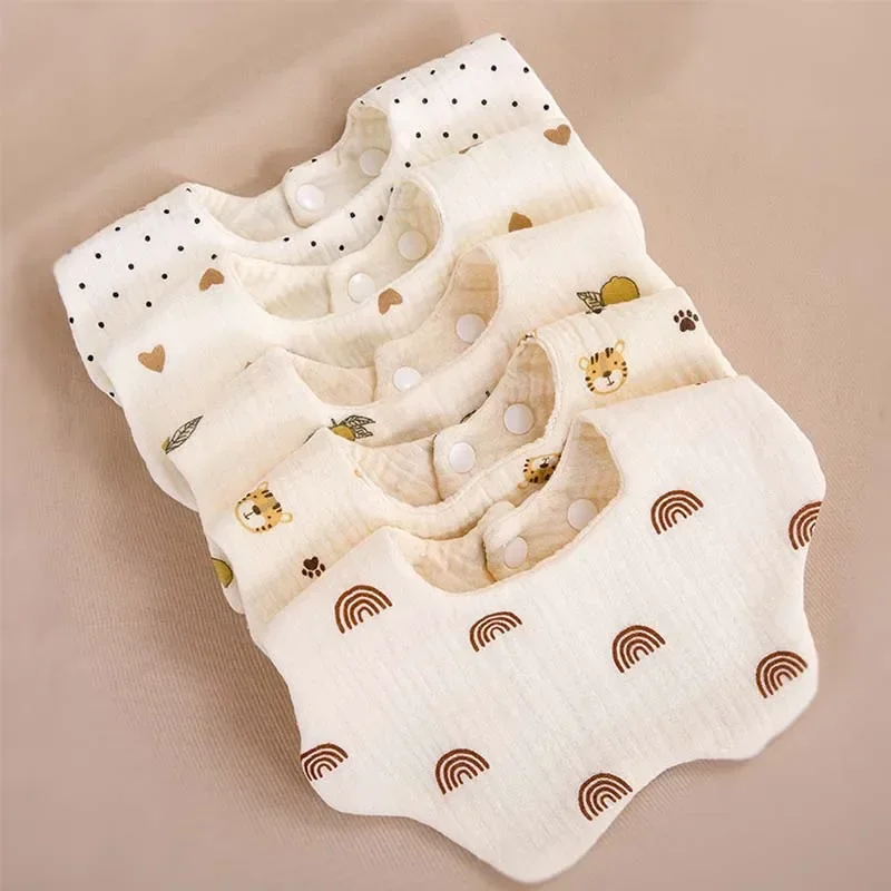 

Cotton Gauze Baby Feeding Bibs Korean Style Soft Petal Infants Print Saliva Towel Newborn Toddler Burp Cloth Kids Feeding Bib