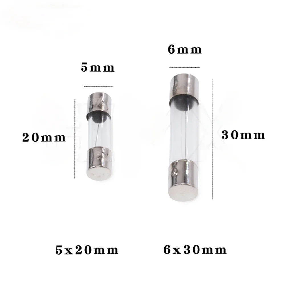 Glass Tube Fuse Kit Glass Tube Fuses Glass Fuses Tube Fuses Fast Acting Fuse 5*20 6*30 Glass Fuse Fast Fuse 250V 0.1A-30A Quick Blow 5x20mm 6x30mm