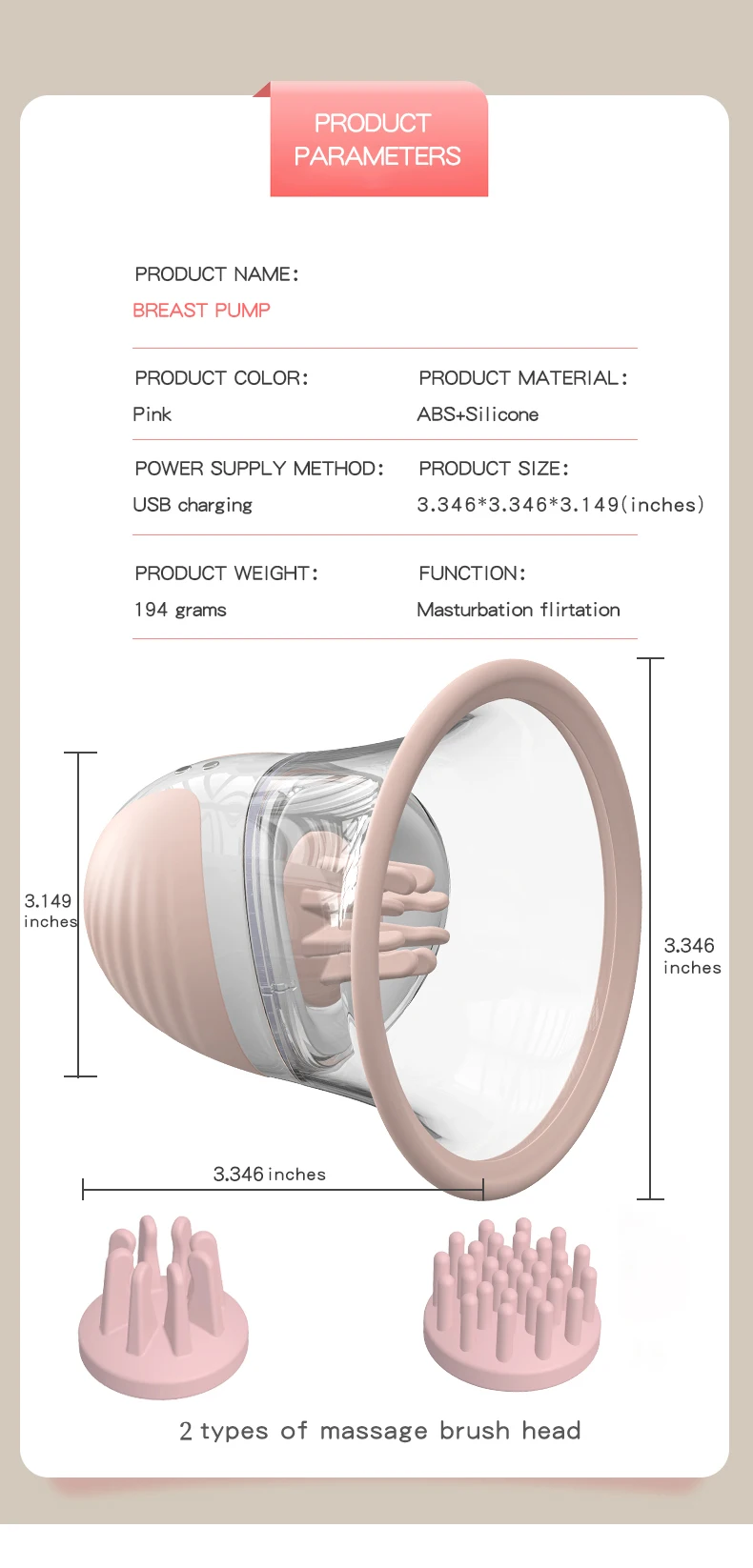Nipple Suckers Sucking Stimulator Massager with 10 Vibrator Rotation Modes Adult Sex Toys for Women Couples Breasts Sucker