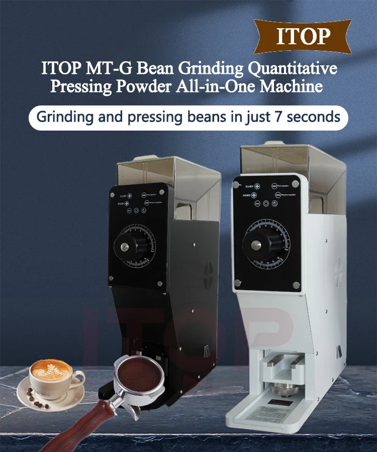 LXCHAN Bean Grinding Quantitative Pressing Powder All-in-One Machine 98MM Titanium Flat Knife Coffee Grinder Coffee Tamper