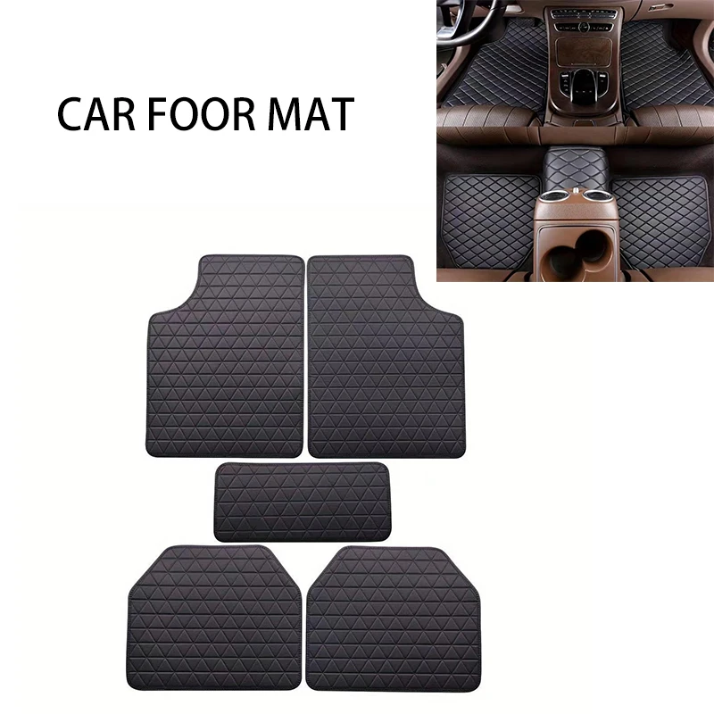 Tapis de Sol de Voiture Universels Imperméables et Résistants à l'Usure, Protection de Pied de Qualité, Accessoires d'Nik, 5 Pièces 1