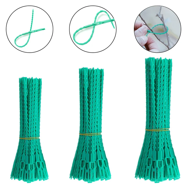 11/13/17/23cm Adjustable Plastic Plant Cable Ties Reusable Shrub Fastener for Garden Tree Climbing Support Vine Tomato Stem Clip 6