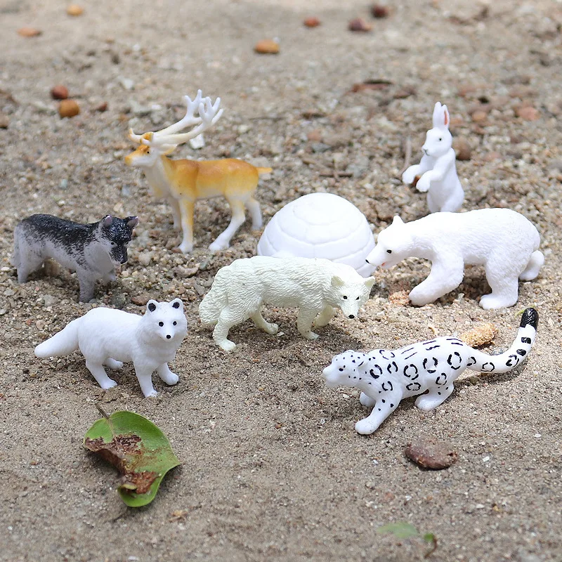 Mini modèle d'animaux polaires sauvages pour enfants, Husky