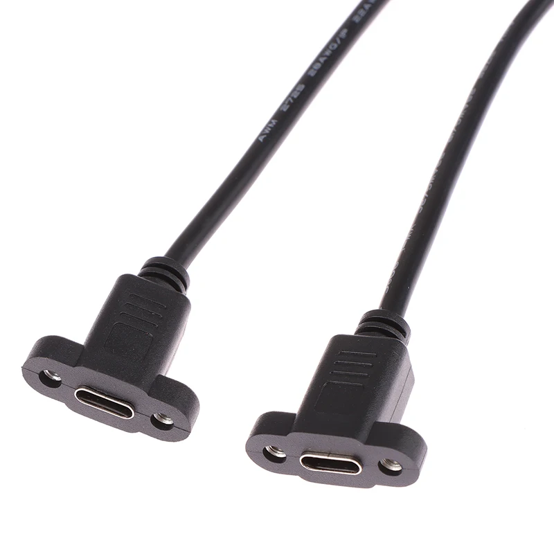 USB Type C to Micro USB Panel Mount Extension Cable - Male to Female Extender Cord