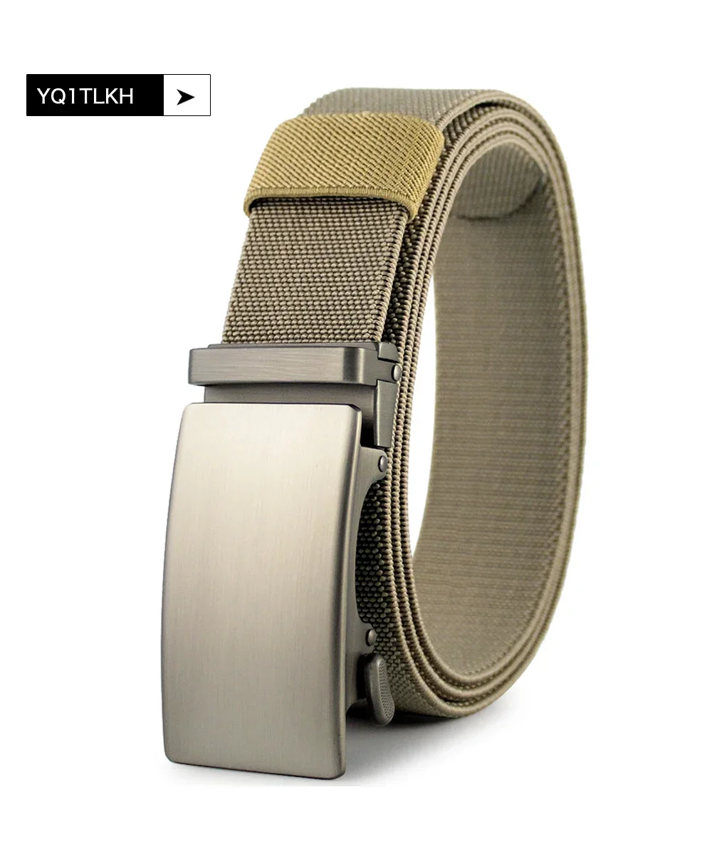 Neue Golf Sport elastischen Gürtel Metall automatische Schnalle harte Stretch Nylon Herren militärischen taktischen Gürtel Bund Ceinture Femme – Detail 18