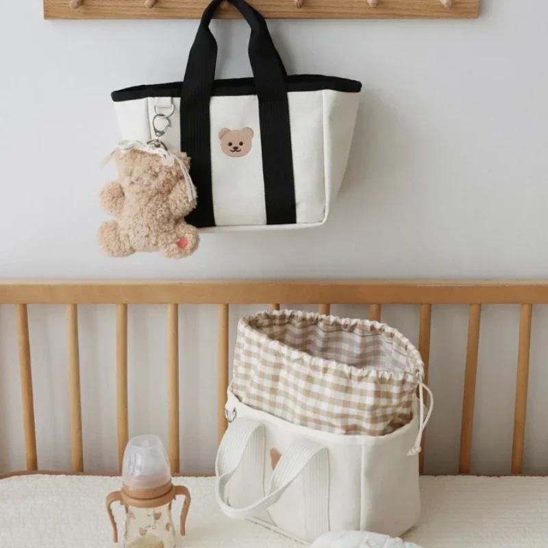 INS Korea Mommy Bag Large Capacity Portable Diaper Bag Nappy Multifunctional Drawstring Canvas Outdoor Handbag Mother Baby Bags