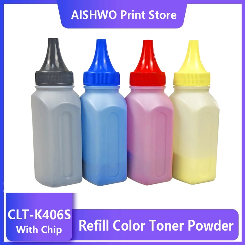

ASW 4 x Refill Color toner Powder CLT 406S CLT-K406S for samsung 3305W 3306FN CLP-360 365 365W 366W CLX-3305 with chip