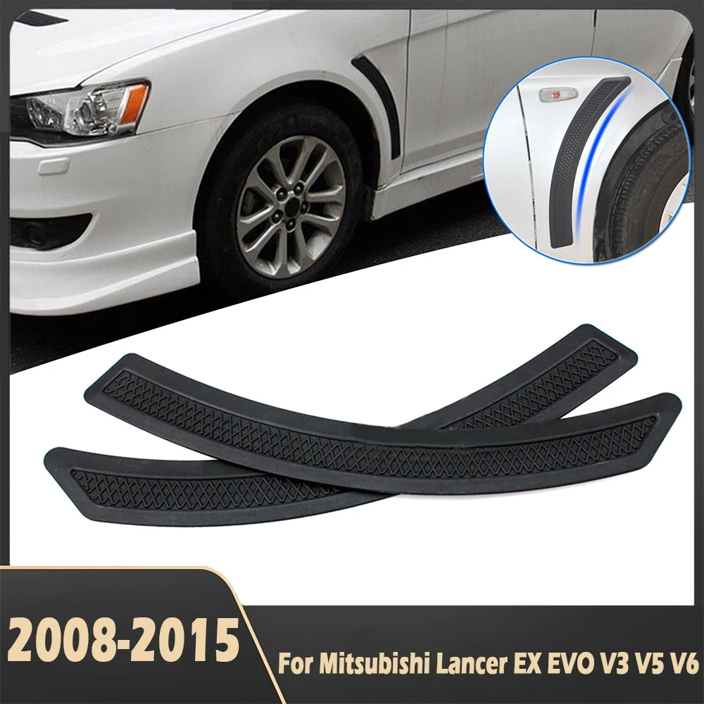 

Pair Car Wheel Eyebrow Cover Trim Fit For Mitsubishi Lancer EX EVO V3 V5 V6 2008-2015 Black Accessories