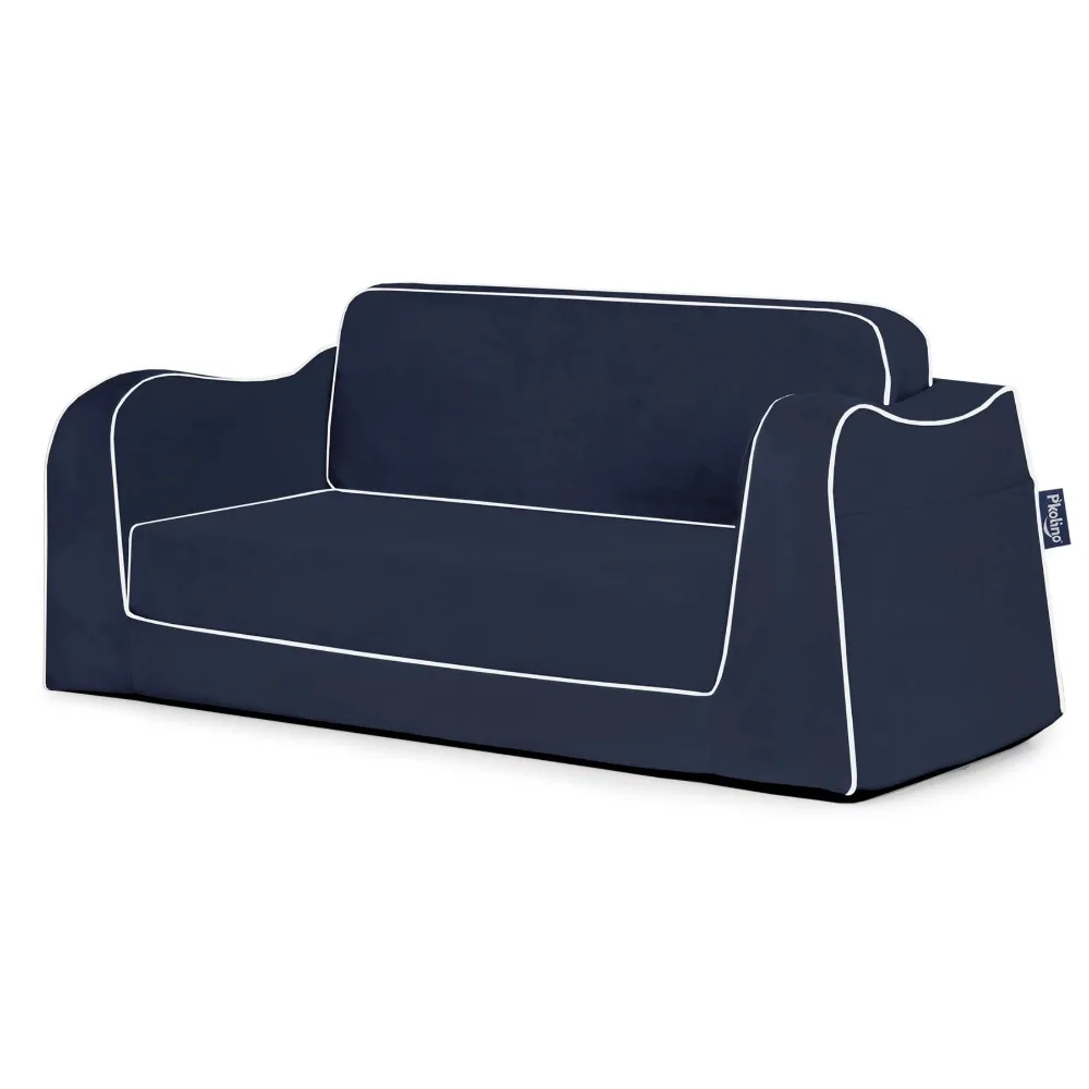 

P'kolino Little Reader Toddler Sofa, Navy，Soft and Comfortable, Durable and Multipurpose Sofa with Stretchable Surface