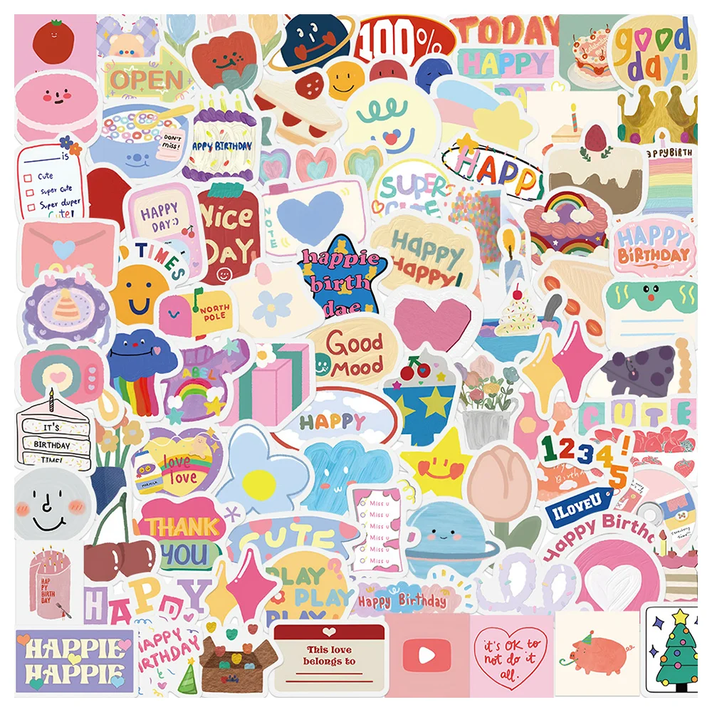 50/100pcs Valentine Stickers For Notebook Car Laptop Scrapbooking Material  Adesivos Craft Supplies Vintage Pink Love