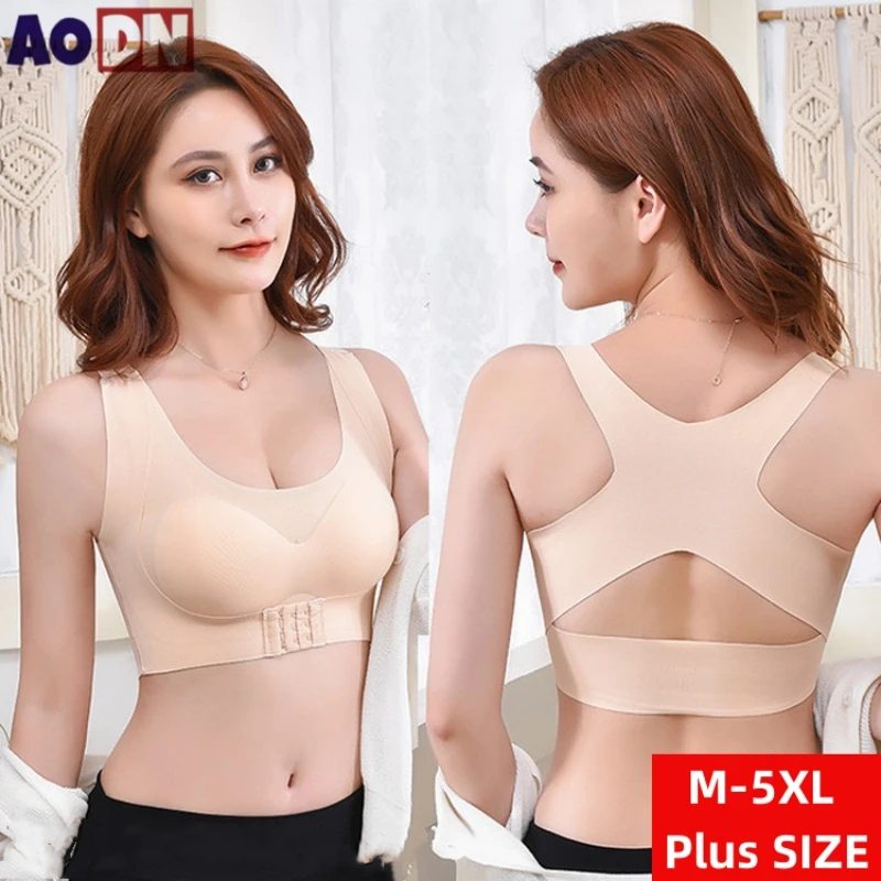 M-5XL Plus Size Posture Correction Bra Seamless Women's Underwear Shockproof Tops Sports Vest corset Beautiful back Bralette