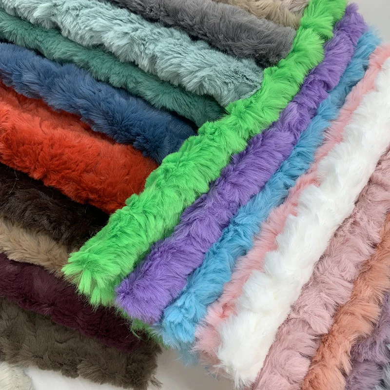 25x45cm Embossed Microfiber Plush Faux Fur Furry Fabric Soft Imitation