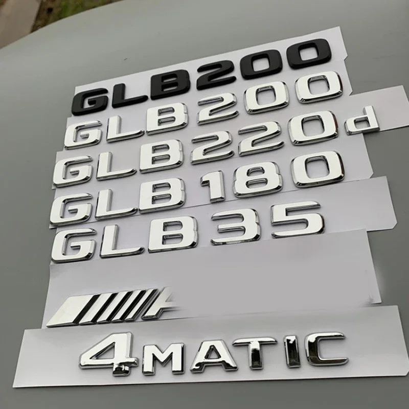 3D Abs Logo Glb35 Glb200 Glb250 Glb220D Emblem Letters Car Trunk Badge Sticker Per Mercedes Benz Glb 35 200 250 X247 Accessori