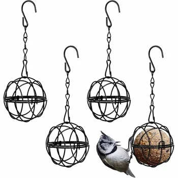 Metal Suet Ball Bird Feeder with Hanging Chain Squirrel Proof Outdoor Garden Birds Hummingbird Feeders Ball Shape Grass Feeder - Image 2