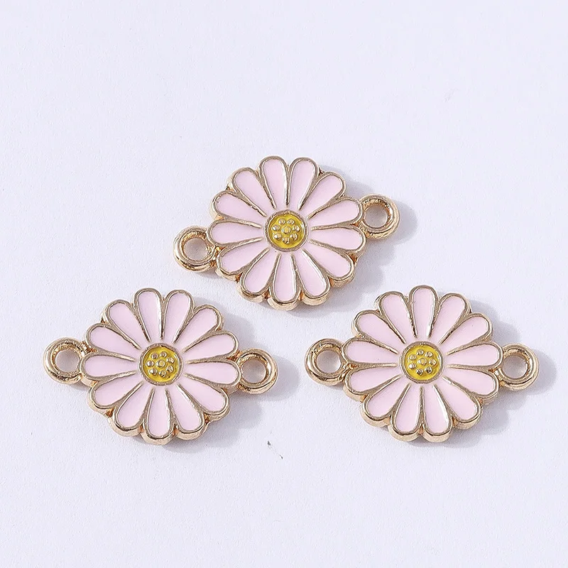 Duarte 20 Teile/los Mode Bunte Emaille Blume Charms Anschlüsse für Schmuck Machen DIY Armbänder Halsketten Handgemachte Handwerk Geschenk – Detail 12