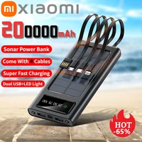 Xiaomi 200000mAh Solar Power Bank Large Capacity Mobile Power Fast Charging Battery With Dual USB 4 Cables For iPhone Samsung 1