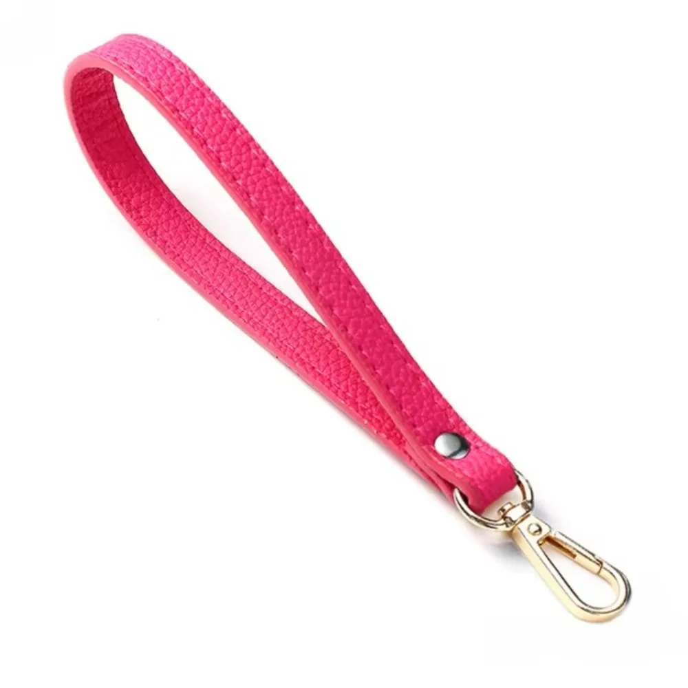 Elegant Silver/Gold PU Leather Wrist Strap – Adjustable Solid Color Purse Handle Replacement Accessory