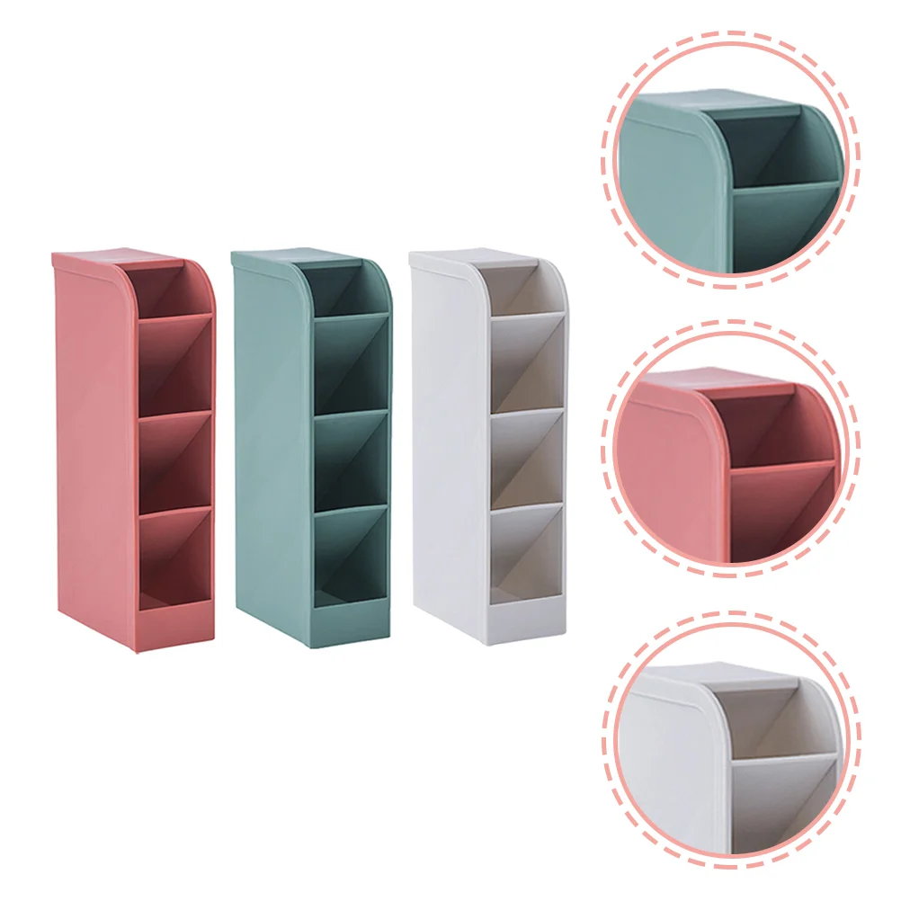 3 Pcs Makeup Brush Storage Rack Office Organizers Penholder Storage+shelves Pp Shelving