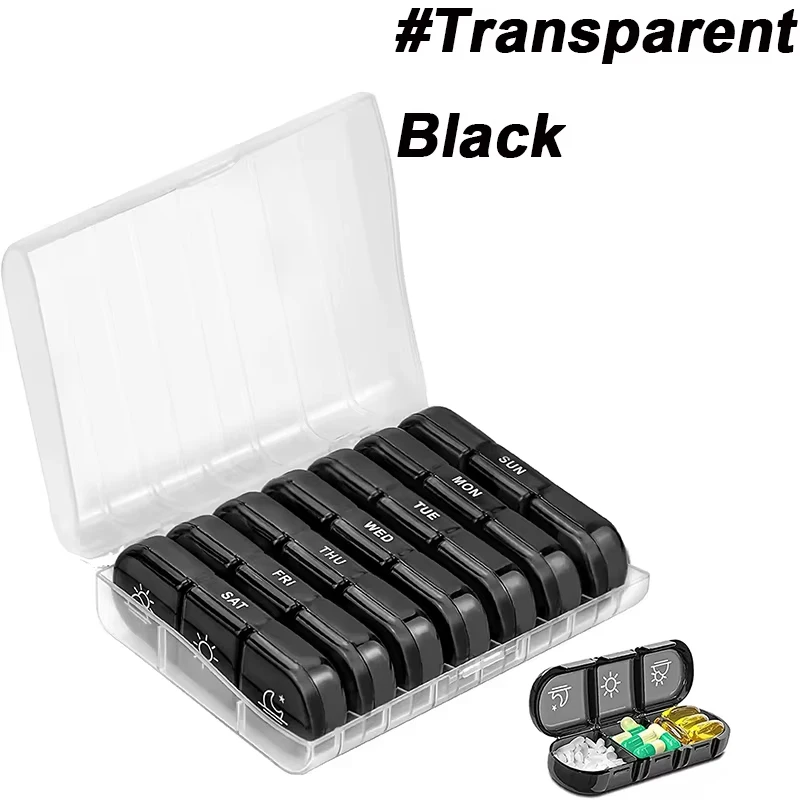 Weekly Medicine Storage Organizer - Portable Pill Box and Tablet Dispenser