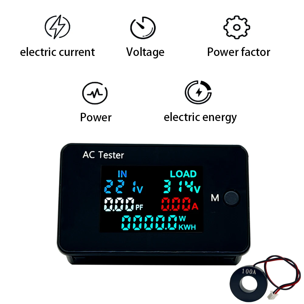 KWS-AC305 Wattmeter Power Meter Voltmeter AC 0-500V Voltage 0-50KW Power Analyzers LED AC Electricity Meter 0-100A Detector
