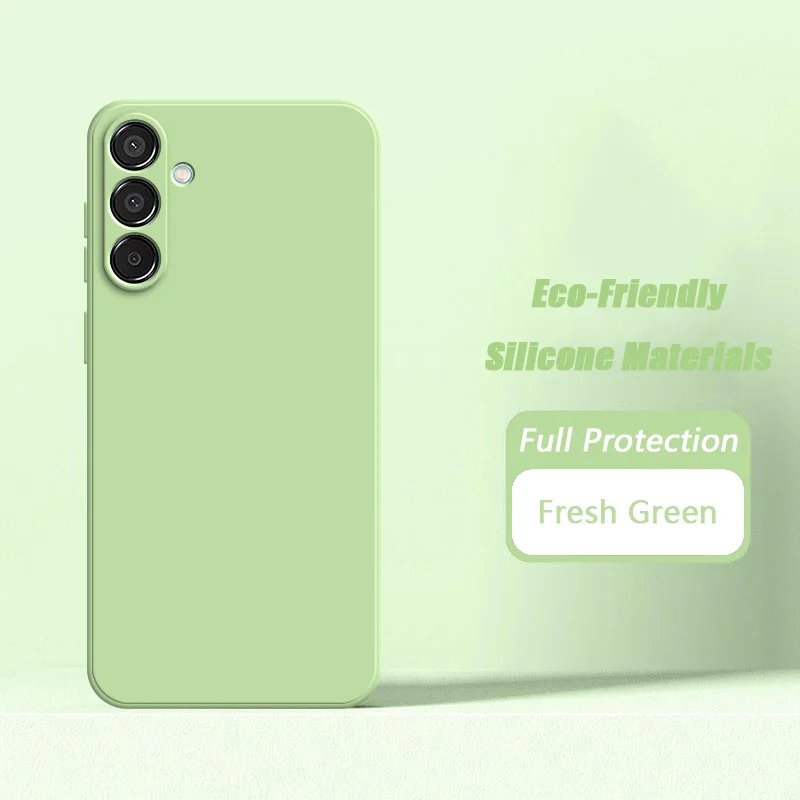 Enhanced Slim Square Liquid Silicone Case with Soft Microfiber Lining - Premium Back Cover