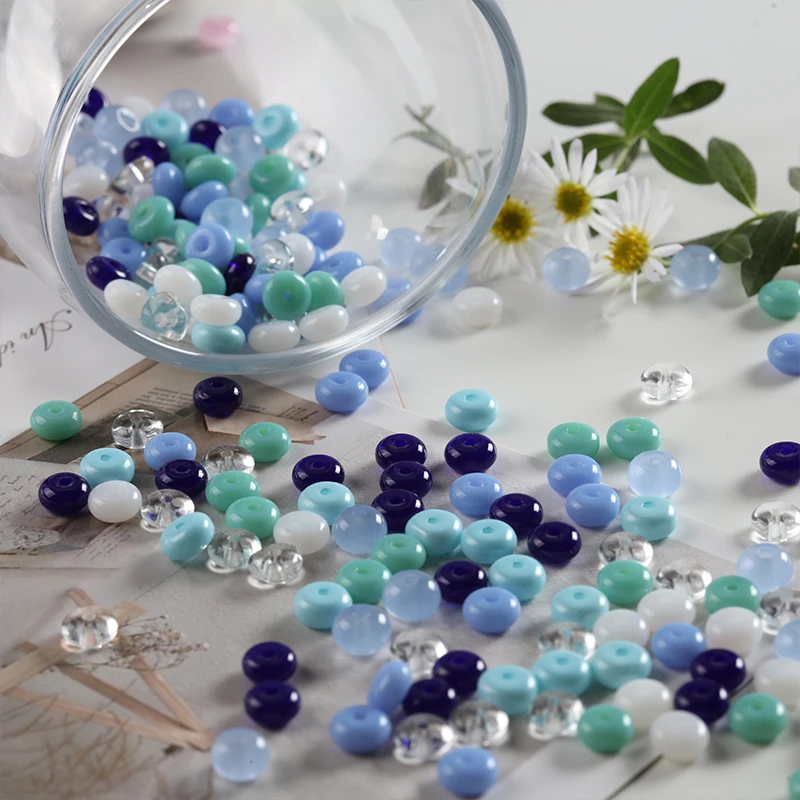 Vibrant Rainbow Glass Abacus Beads
