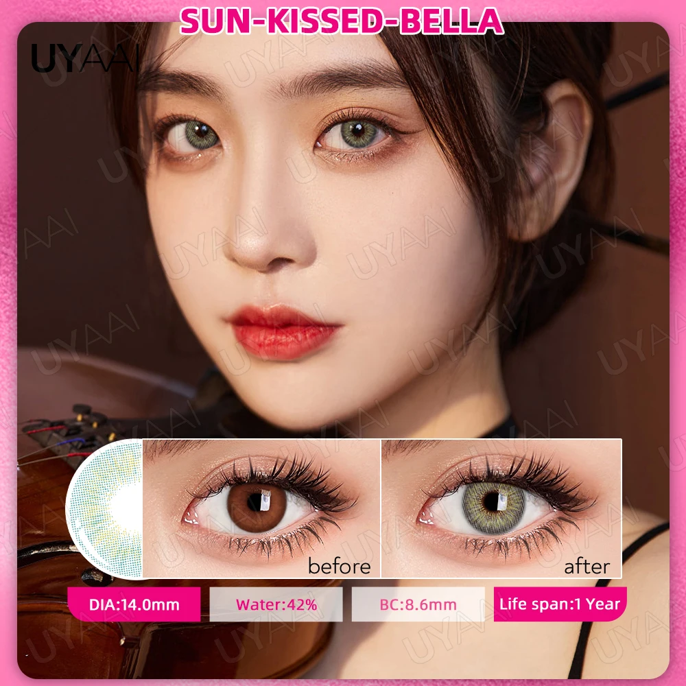 Natural Color Contact Lenses - Gray and Blue, Yearly Wear, 2 Pack