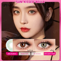 Natural Color Contact Lenses - Gray and Blue, Yearly Wear, 2 Pack (Sun - kissed Bella)